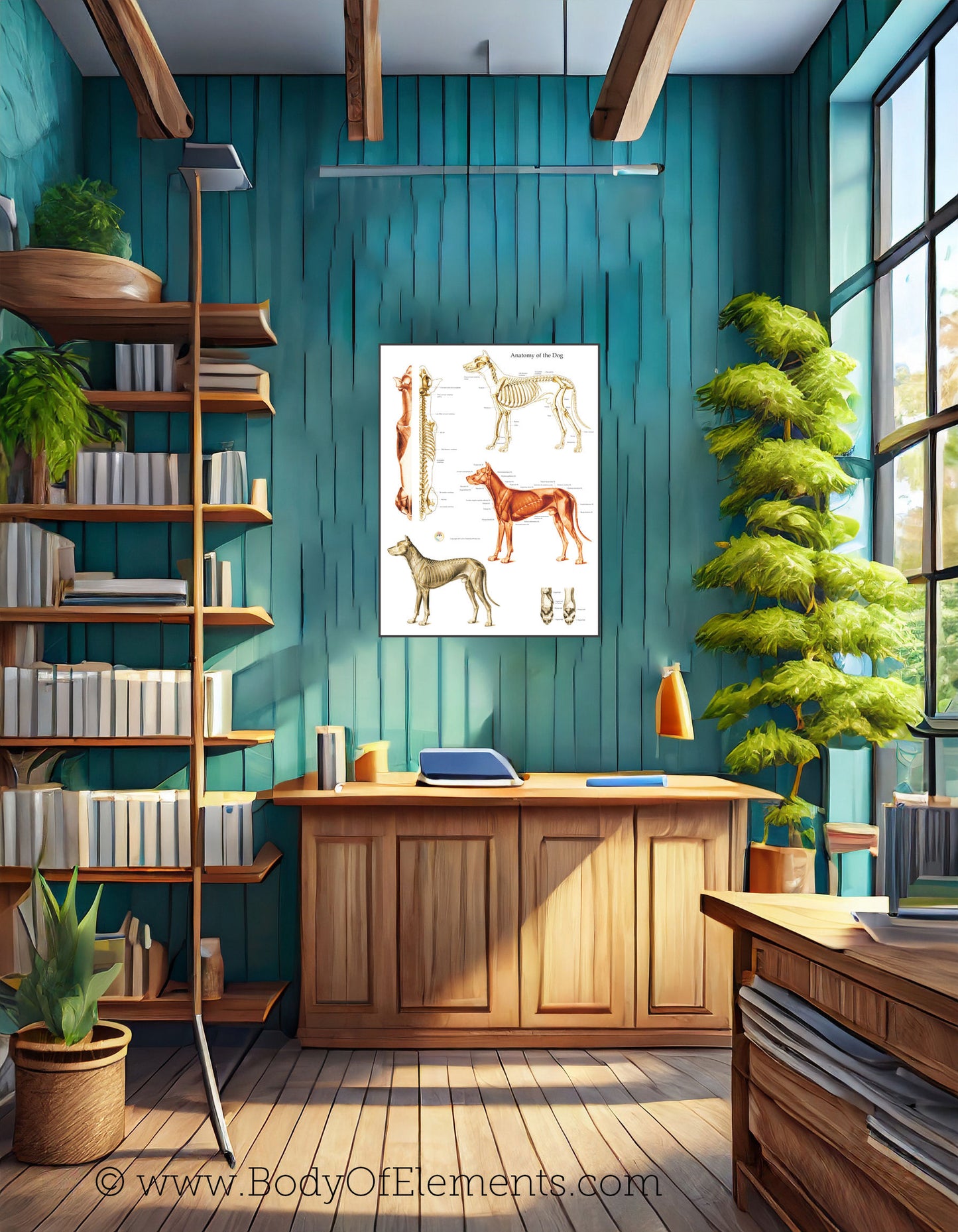 Veterinary clinic dog skeletal poster