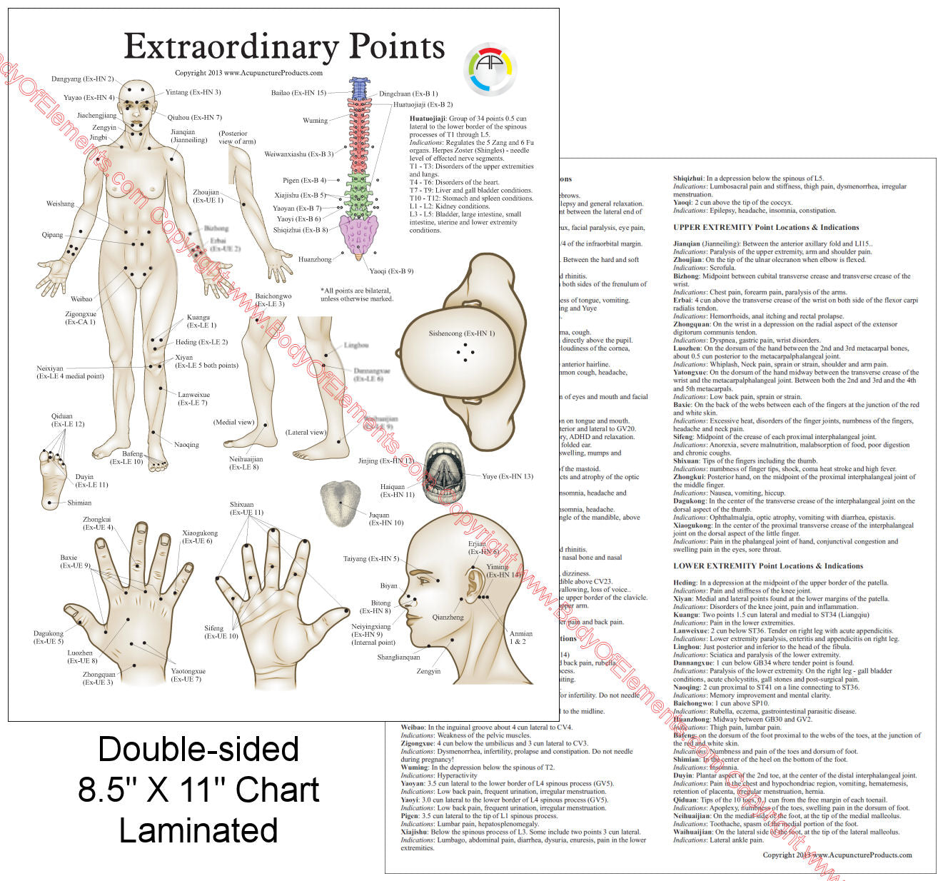 Extraordinary acupuncture points chart