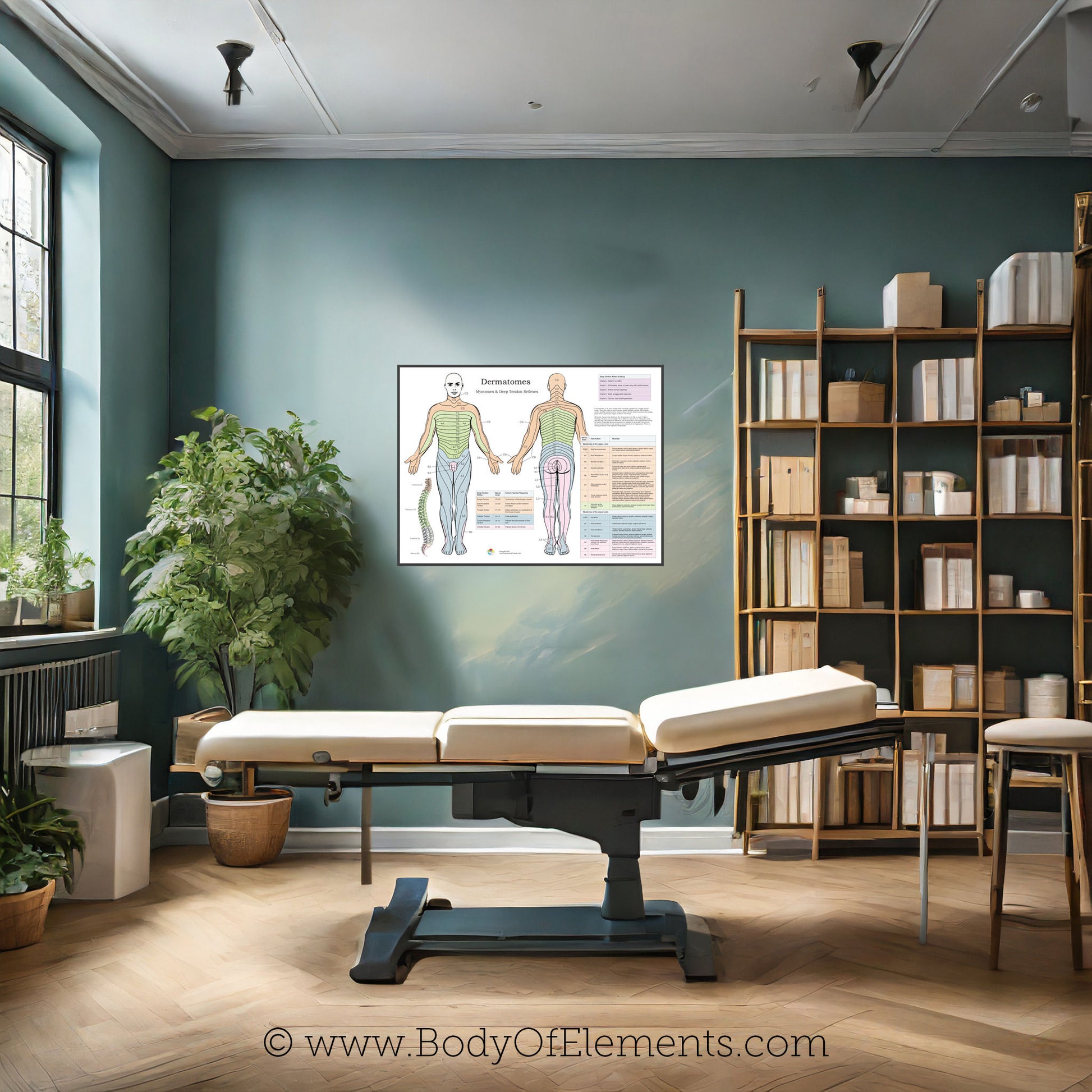 Healthcare clinic dermatomes wall chart