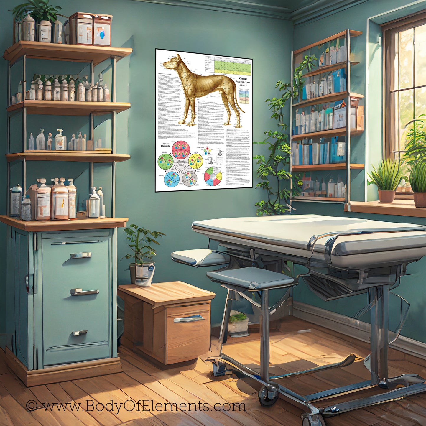 Dog acupuncture points clinic wall chart