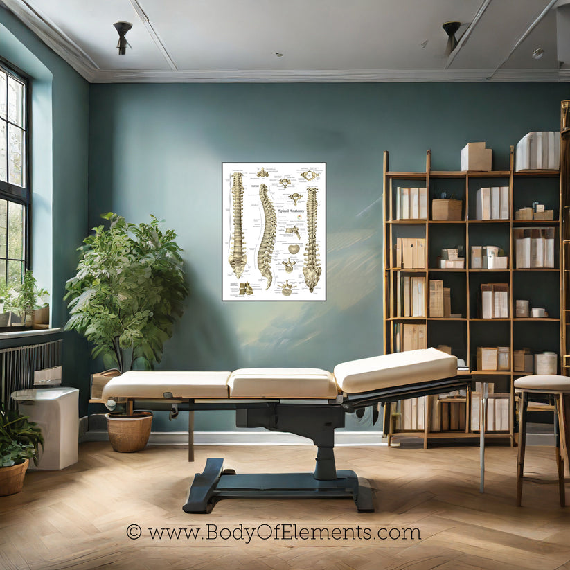 Human Spinal Anatomy Poster 18" X 24" – Body of Elements