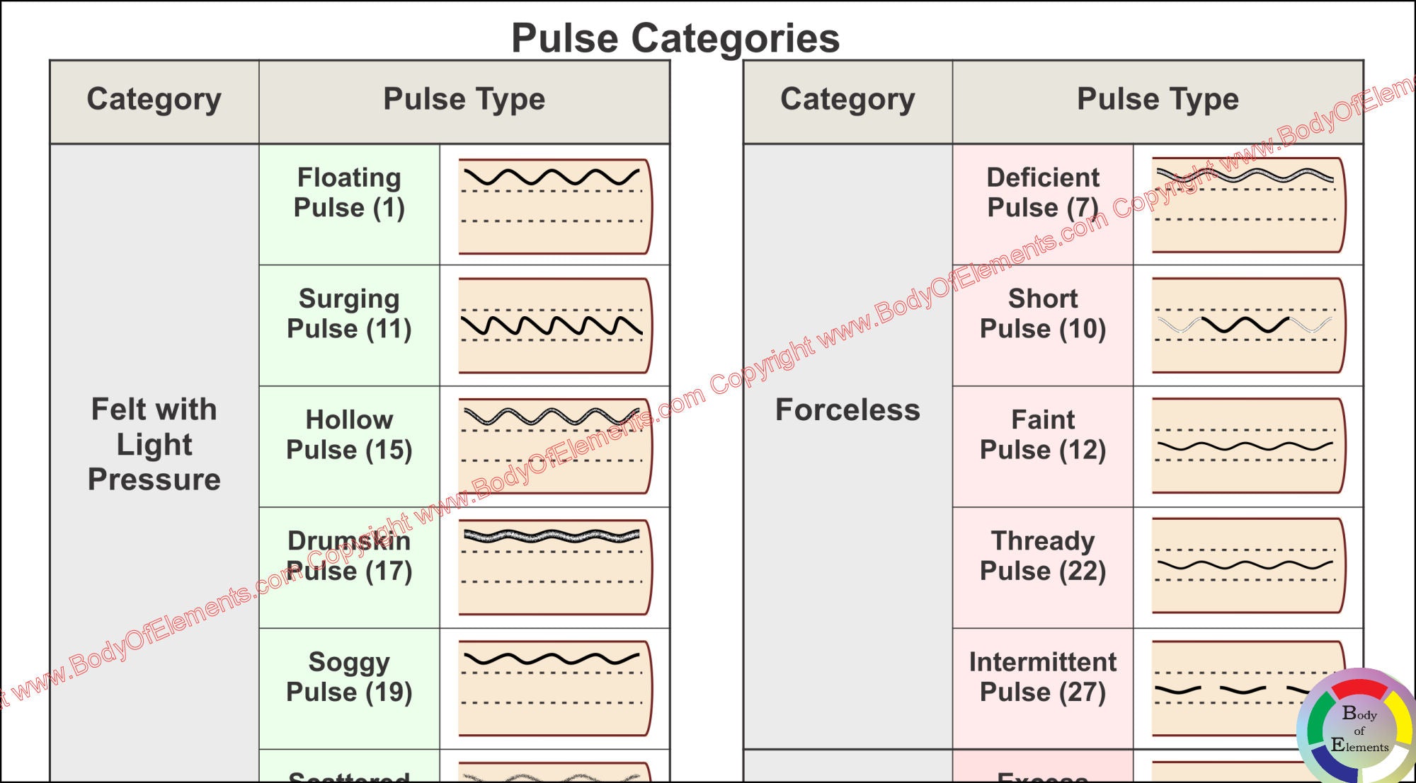 Pulse Diagnosis Acupuncture Poster – Body of Elements